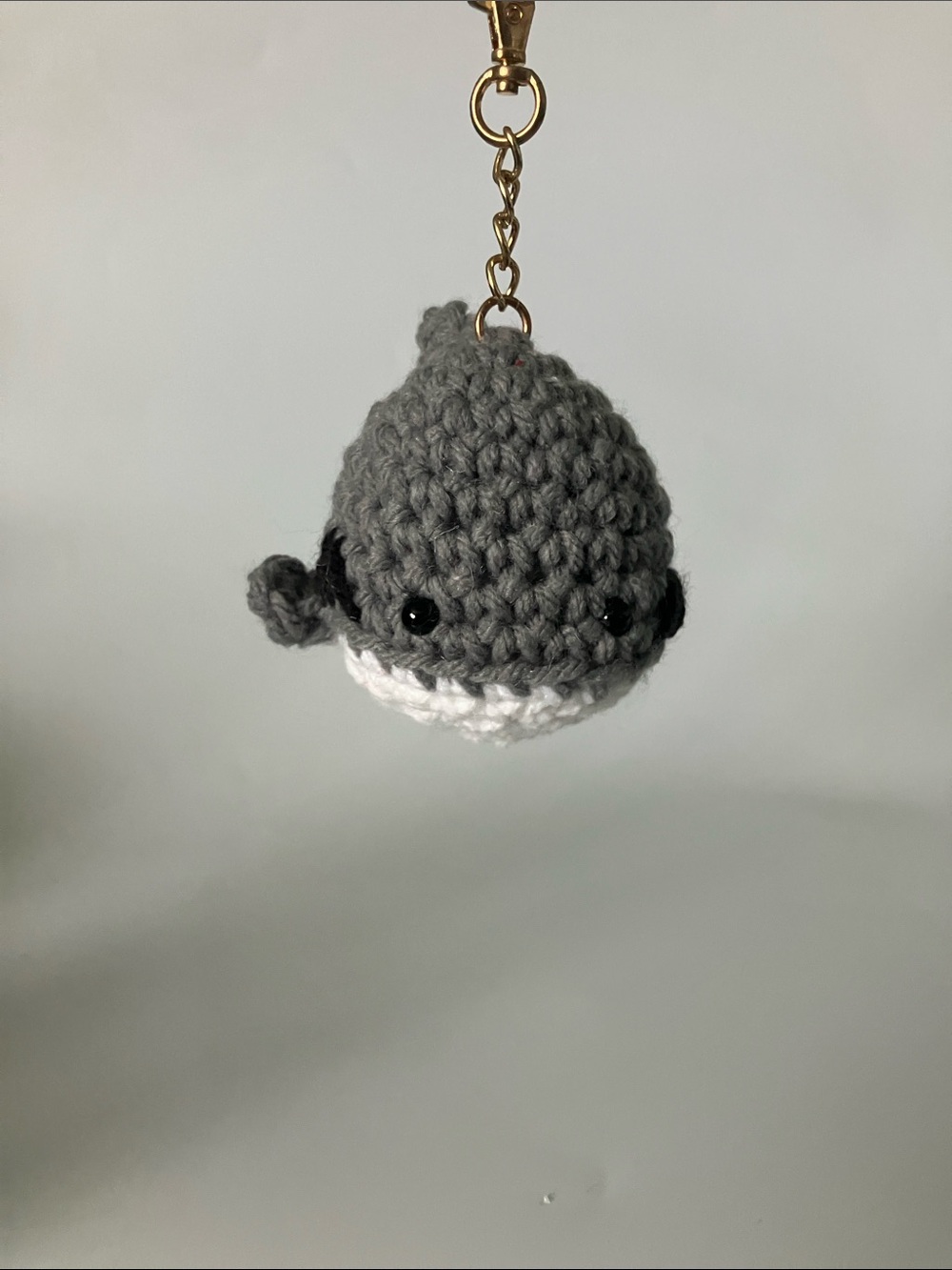 Handmade Gray Shark Keychain - Plush Bag Charm